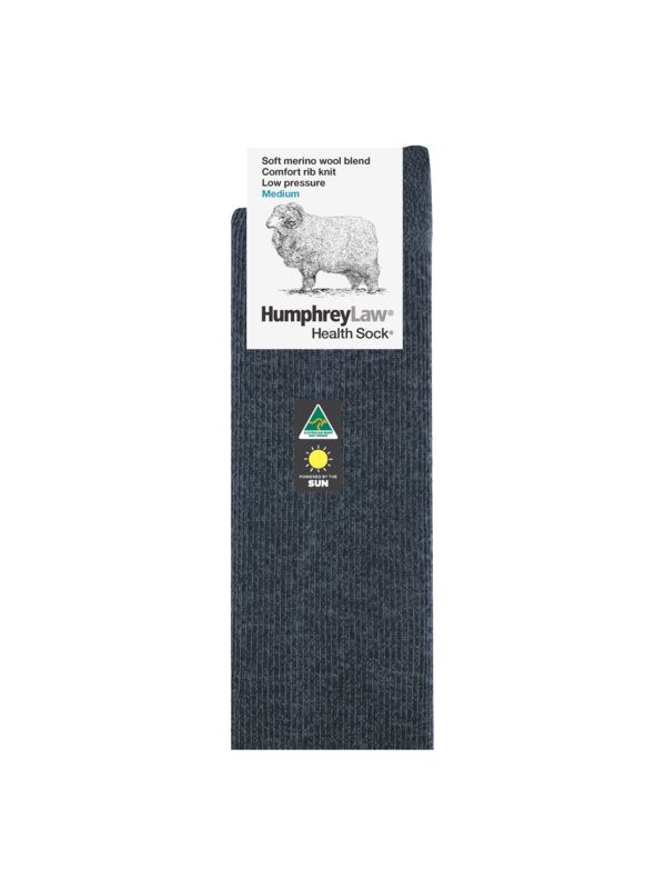 60% Fine Merino Wool Ribbed Low Pressure Men’s Health Sock®