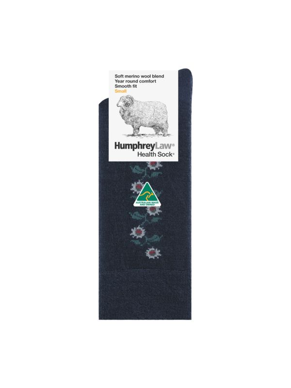 60% Fine Merino Wool Patterned Health Sock® - Sunflower