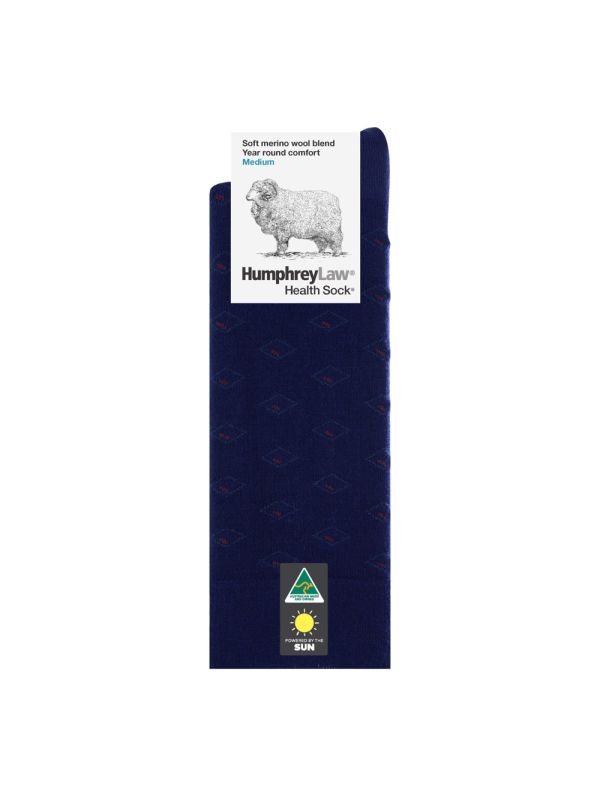 60% Fine Merino Wool Patterned Health Sock® - Diamond Eye