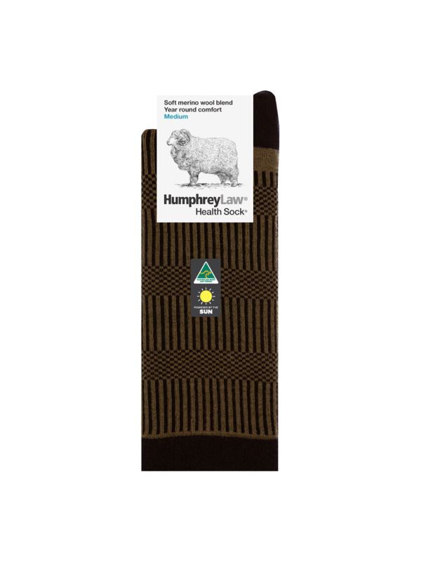 65% Fine Merino Wool Verticals Patterned Health Sock®