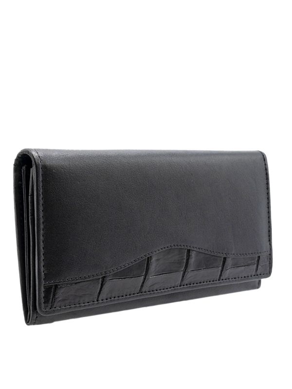 Ladies Modern Classic Kangaroo & Crococile Leather Wallet 